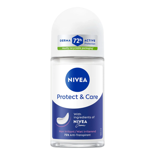 [4006000212760] NIVEA Protect&Care Desodorante roll-on 72h con ingredientes de crema 50 ml