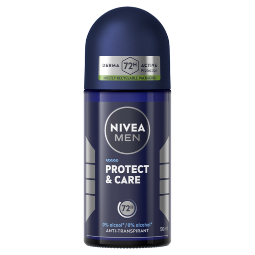 [4006000250113] NIVEA Desodorizante Roll-On Homem Antitranspirante 72H Protect & Care 50 ml