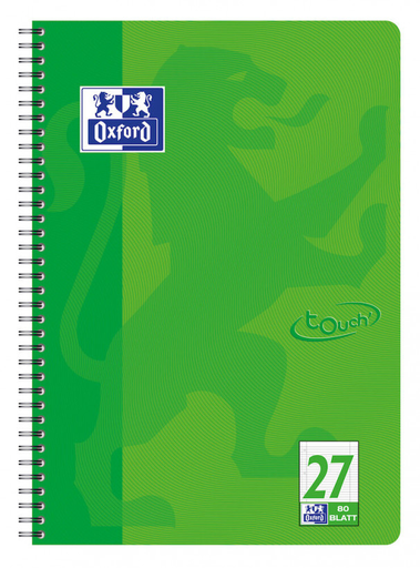 [4006140021239] OXFORD TOUCH Notebook A4+ 80 sheets Green