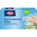 ALBAL Freezer bags with ties, large size, 15 bags