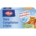 ALBAL Sacs de congélation à lien, taille petite 19 x 20cm, les 40 sacs