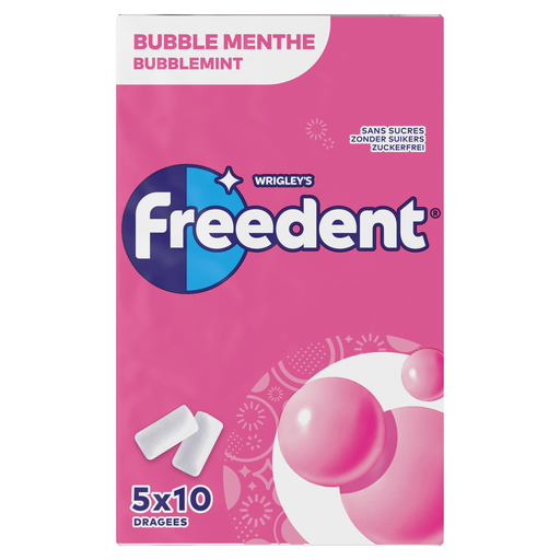 [4009900582971] FREEDENT Chewing-gums à la menthe sans sucres 5x10 dragées 70 g