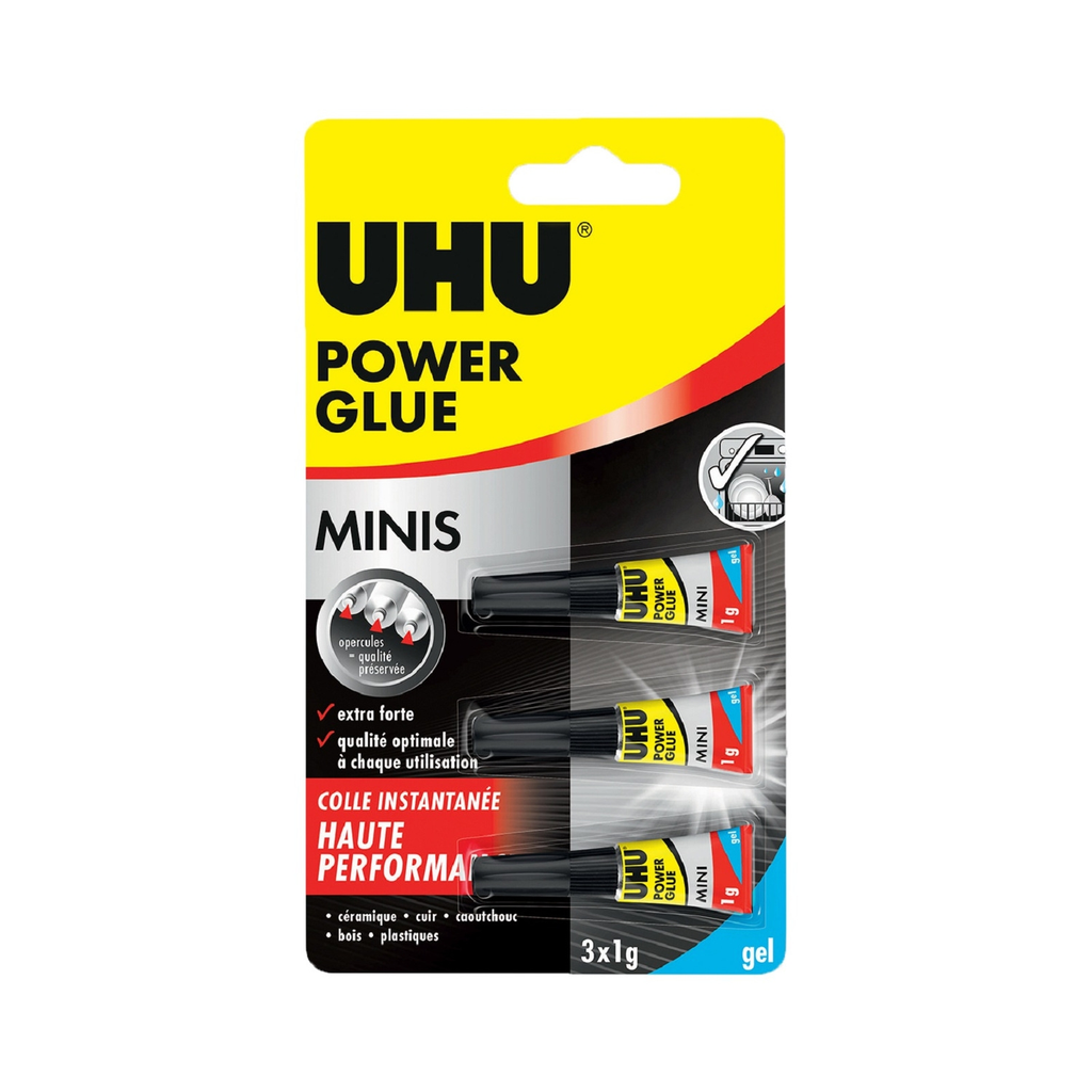UHU Power Glue Minis Gel 3 x 1 g