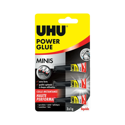 [4026700346558] UHU Cola Power glue líquida mini 3 tubos de 1 g