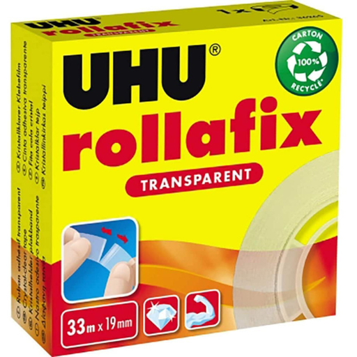 [4026700362657] UHU Ruban adhésif transparent Rollafix 33 m x 19 mm