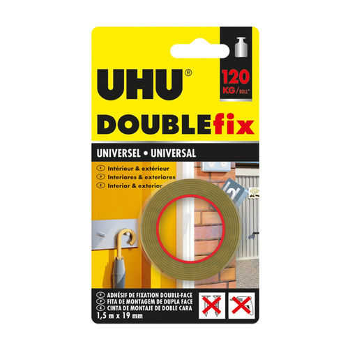 [4026700364958] UHU Adhésif Doublefix universel 1,5 m 19mm