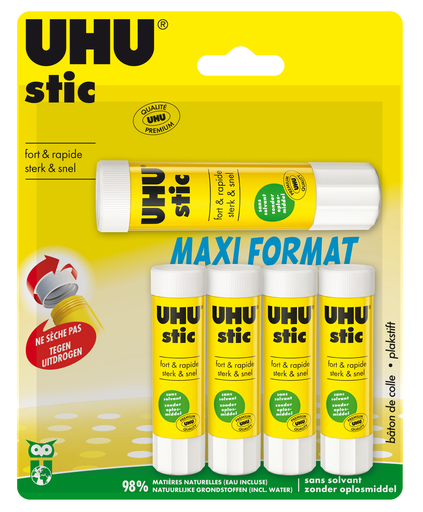 [4026700387704] UHU Glue Sticks 4 white stic + 1 maxi stic 53.8 g