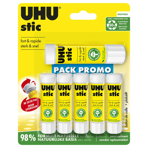 [4026700394559] UHU Barras de pegamento Stic 10 g (Lote de 6)