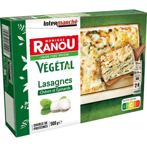 [3250391611096] MONIQUE RANOU Lasagnes chèvre et épinards 500 g