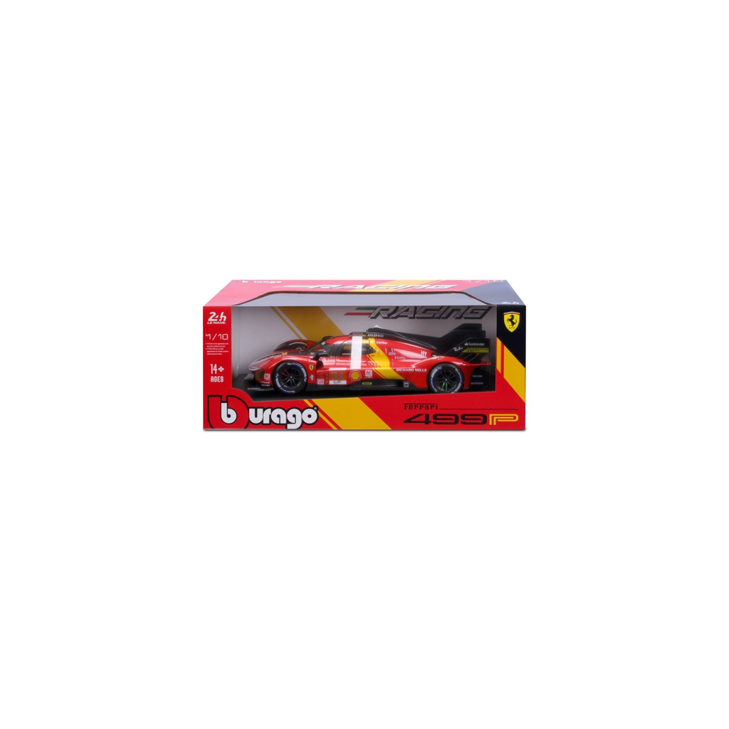 BBURAGO Carro Ferrari 499P LMH 2023 escala 1/18 Vermelho