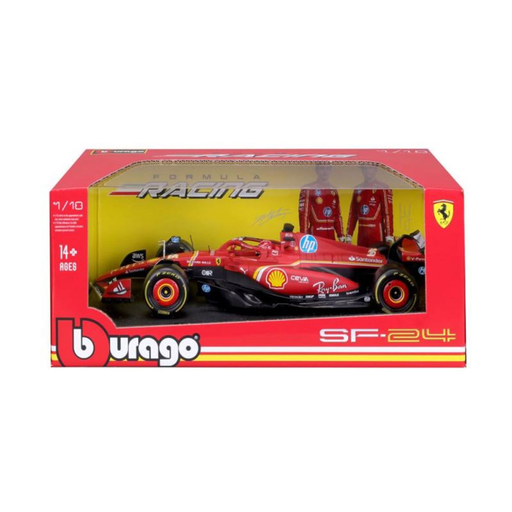 [4893993168156] BBURAGO Carro Ferrari F1 com capacete escala 1/18