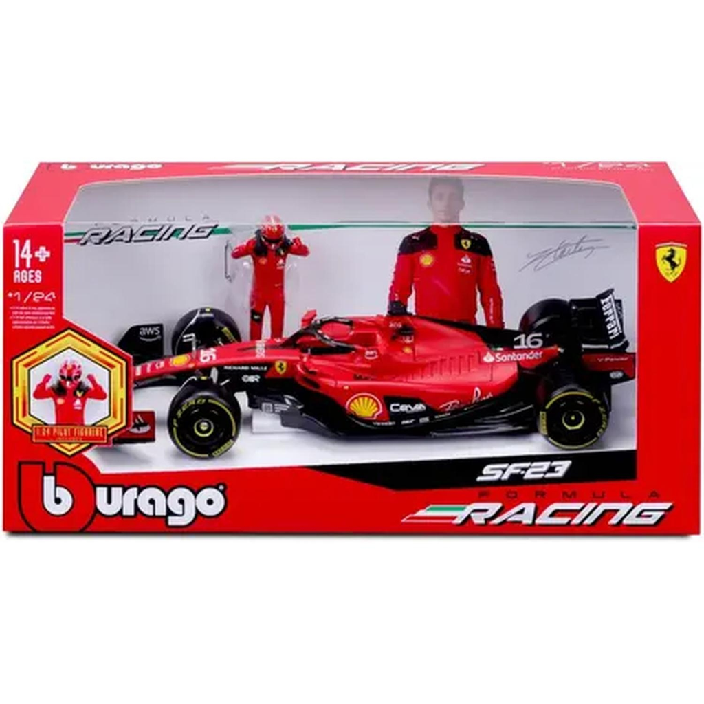 BBURAGO Véhicule F1 Ferrari Red Bull + figurine pilote 1/24 le lot de 2