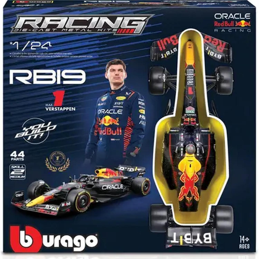 [4893993285013] BBURAGO Racing F1 Red Bull RB19 Verstappen Assembly Kit with Helmet and Stand