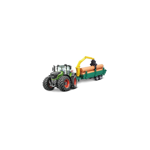 [4893993316519] BBURAGO Farm Tractor + Friction Trailer Massey Fergusson 1/43