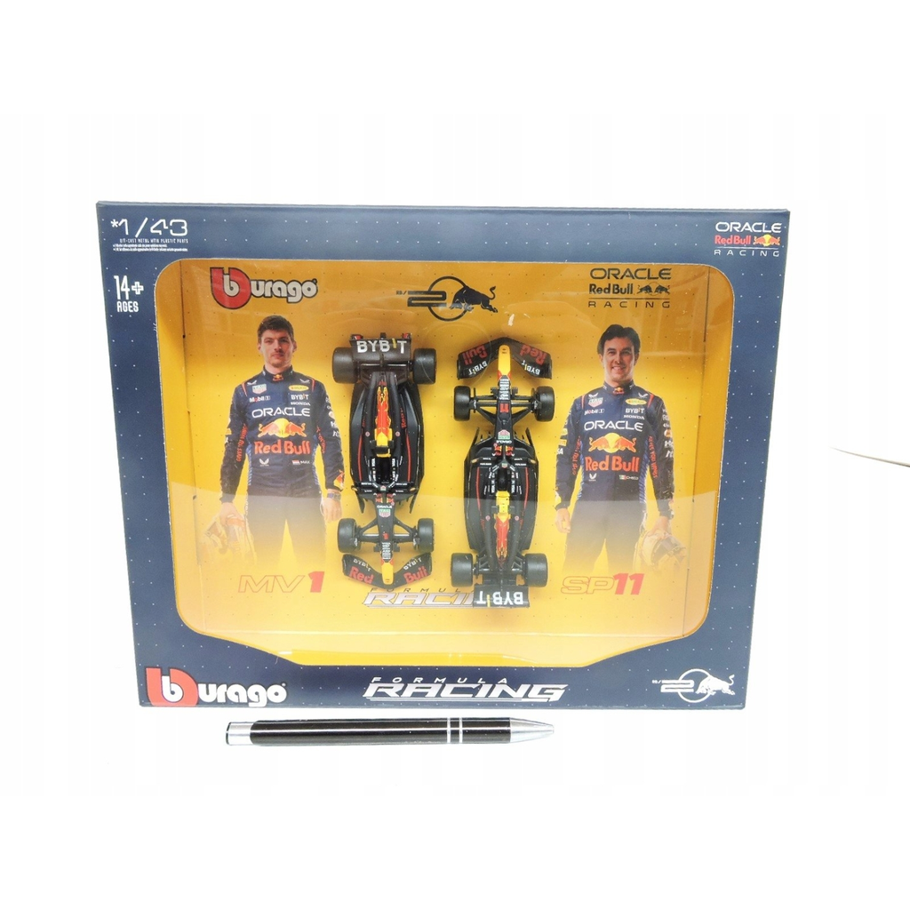 BBURAGO Red Bull Racing F1 Conjunto de Carros de Brinquedo 1:43 Verstappen Perez 2024