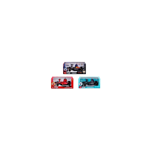 [4893993600618] BBURAGO RACING F1 SET Vehicle + pilot figure with helmet 3-team assortment 1/24