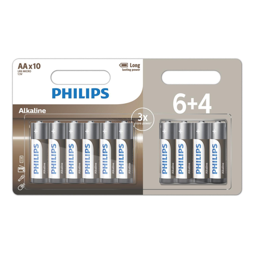 [4895229106901] PHILIPS Pilha Alcalina AA LR6A10BP/10 - 10 unidades