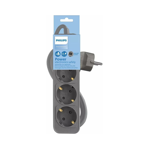 [4895229151048] PHILIPS Prolongador 3 Tomas Schuko Con Interruptor 2134 g