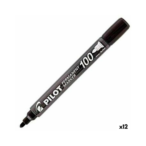 [4902505511134] PILOT Permanent Marker Sca-100 Black 12 Units