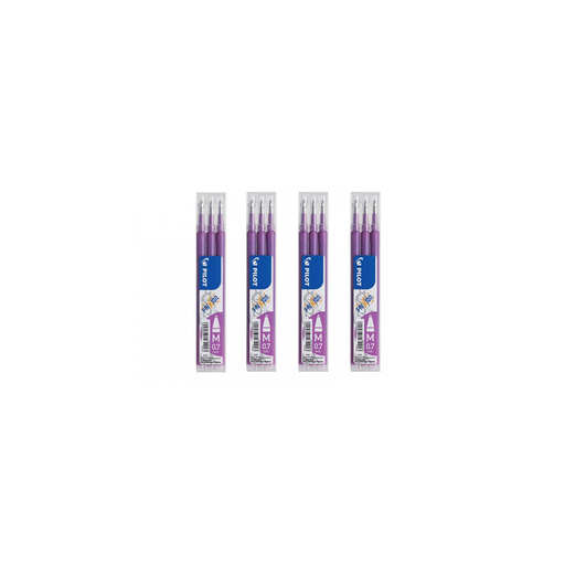 [4902506796097] PILOT 4 Packs of 3 FriXion Refills 0.7mm Tip Violet