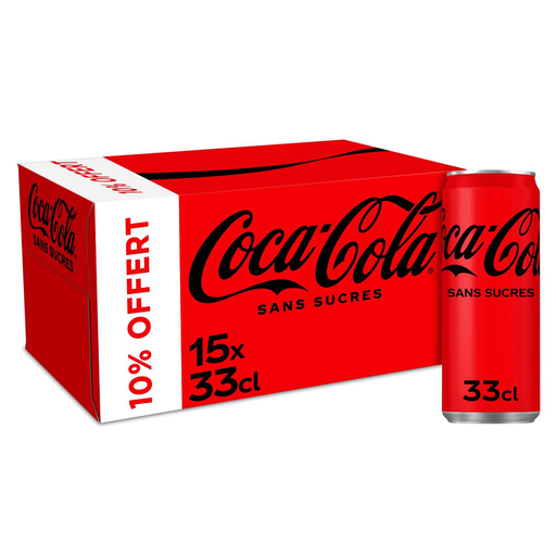 [5000112647525] COCA-COLA Bebida gaseosa com extratos vegetais sem açúcares 15 x 33 cl