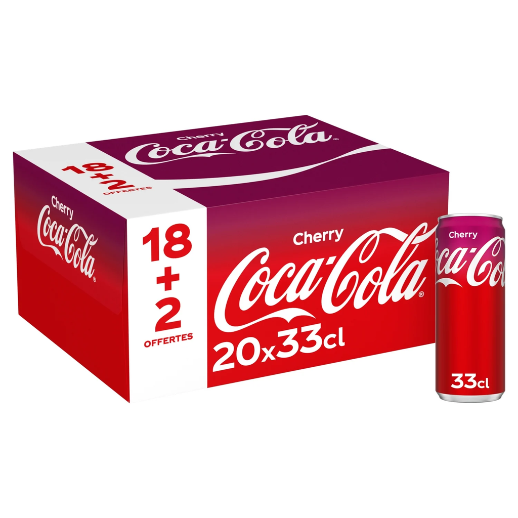COCA-COLA Bebida refrescante sabor cereja 20 x 33 cl