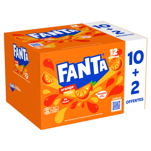 [5000112683196] FANTA Orange soda sleek cans 12 x 33 cl