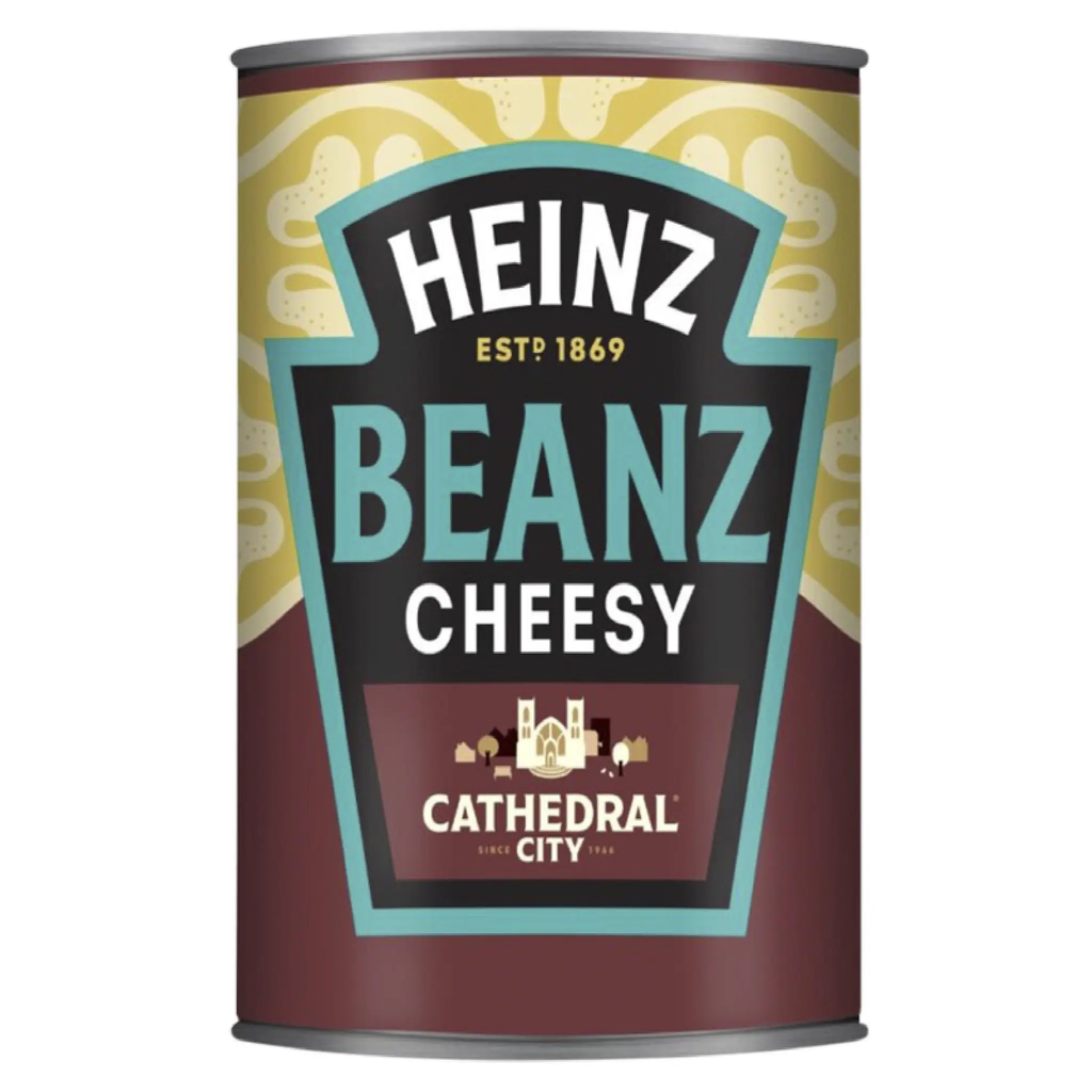 HEINZ Feijão branco cozinhado com queijo cheddar extra maturado cathedral city 390 g