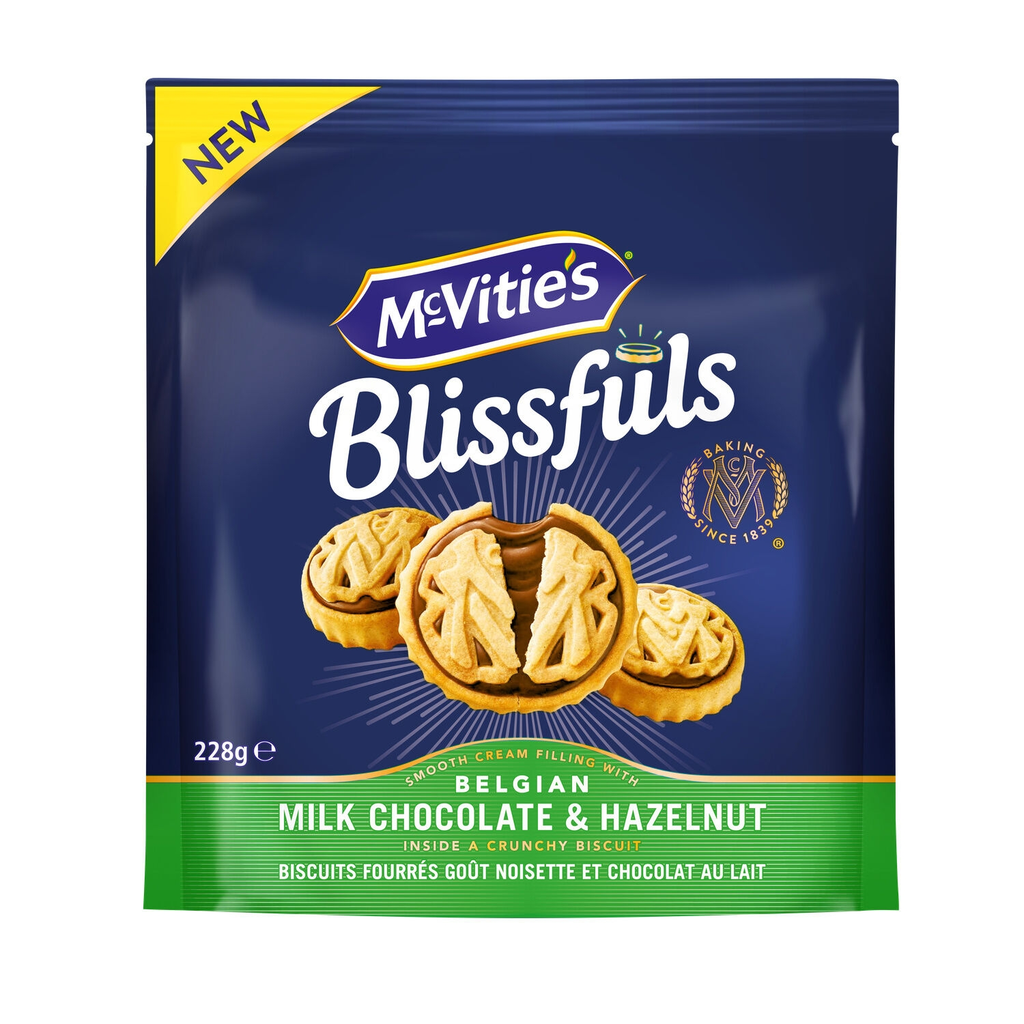 MC VITIE'S Hazelnut and Milk Chocolate Filled Biscuits 228 g