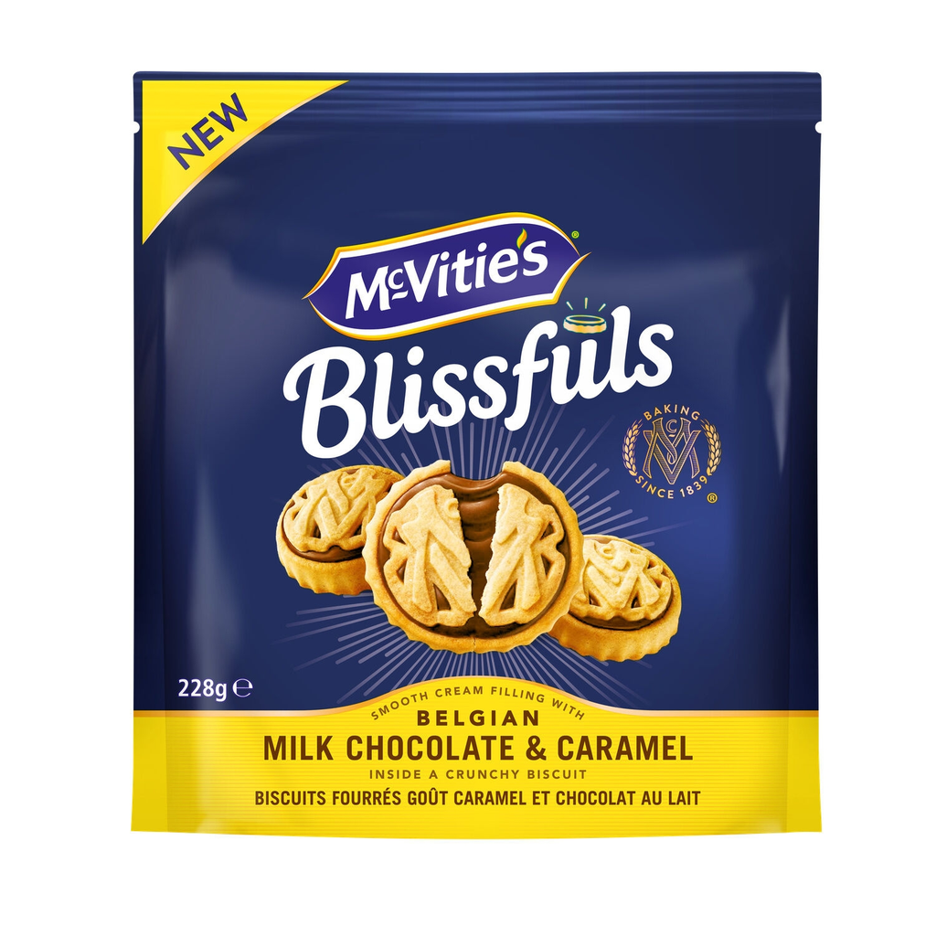 MC VITIE'S Caramel and milk chocolate filled biscuits 228 g