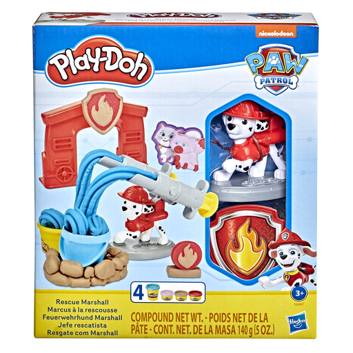 [5010993620180] PLAY-DOH Pat' Patrouille Marcus à la rescousse, figurine et outils avec 4 pots de pâte à modeler