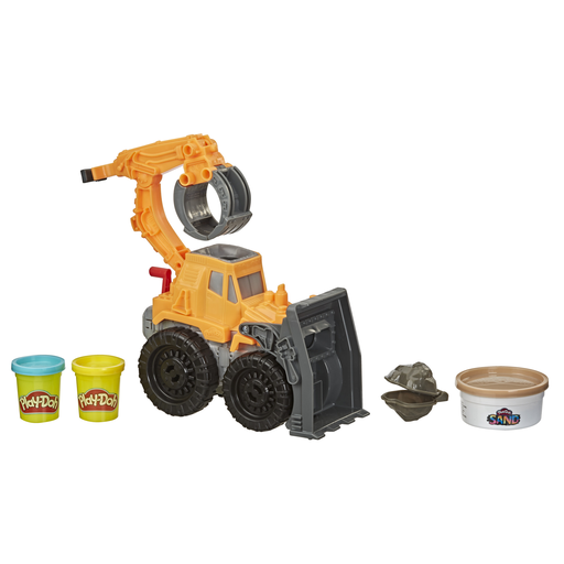 [5010993696451] PLAY-DOH Wheels Tractopelle avec pâte Sand et 2 couleurs classiques, la boîte