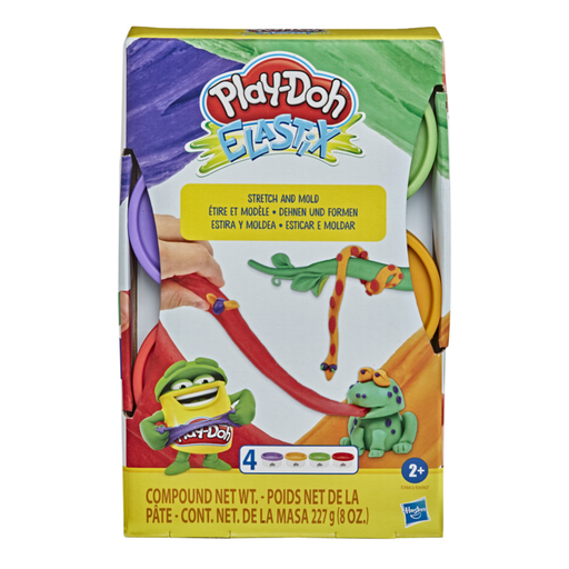 [5010993728282] PLAY-DOH Pâte à Modeler Elastix 4 pots de 56 g