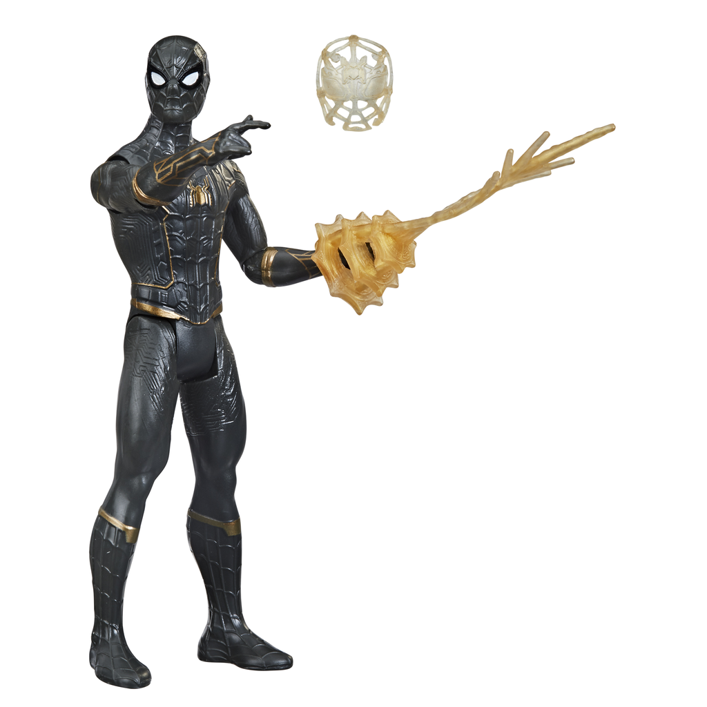 HASBRO Marvel Spider-Man Mystery Web Gear Black and Gold Action Figure 15 cm