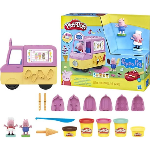 [5010993979639] HASBRO Play-Doh Peppa Pig et le camion de glaces, avec Peppa, George et 5 pate a modeler la boite