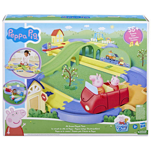 [5010994132057] HASBRO Peppa Pig Circuito da cidade da Peppa com pista ajustável, inclui veículo e 1 figura, a caixa