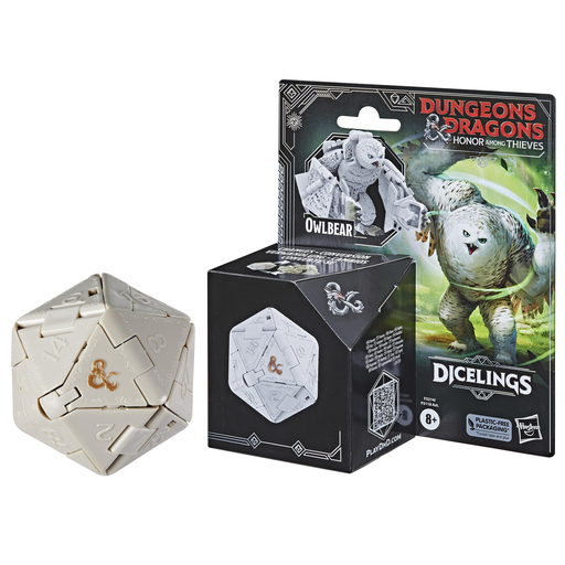 [5010994192822] HASBRO Dungeons & Dragons Honor Among Thieves Dicelings D&D monstruo-dado búho-oso blanco