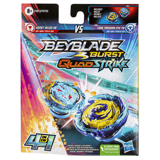 [5010996118783] HASBRO Beyblade Burst Quad Strike Dual Komet Helios H8 and Tidal Pandora E