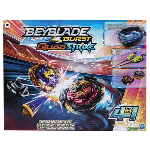 [5010996132048] HASBRO Beyblade Burst Quad Strike Thunder Edge Battle Set, the set