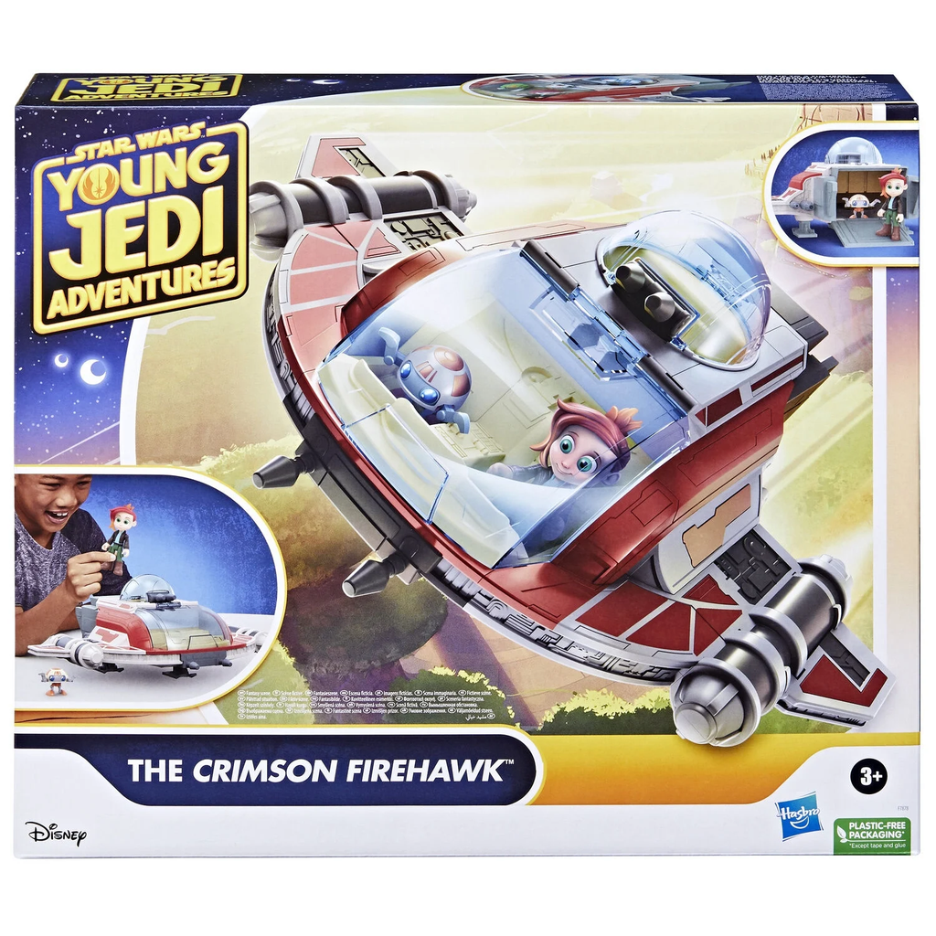 STAR WARS Crimson Firehawk Vehicle + Young Jedi Adventures Figures SPIN MASTER