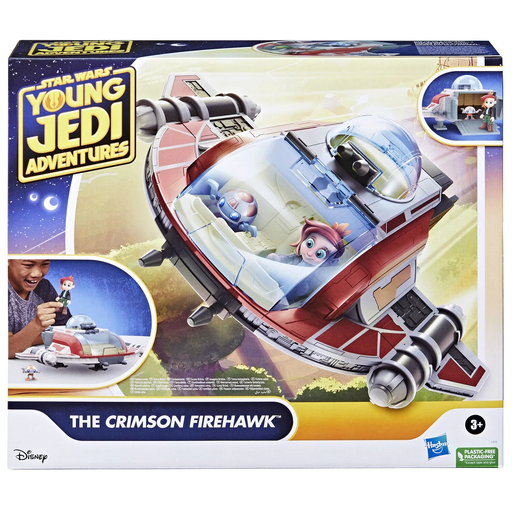 [5010996137753] STAR WARS Vaisseau Crimson Firehawk + figurines Young Jedi Adventures SPIN MASTER