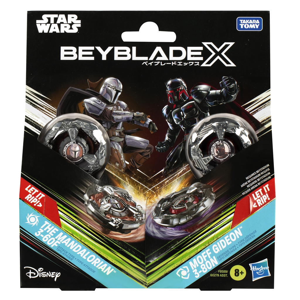 HASBRO Beyblade X Star Wars Collab The Mandalorian 3-60F vs Moff Gideon 3-80N Multipack