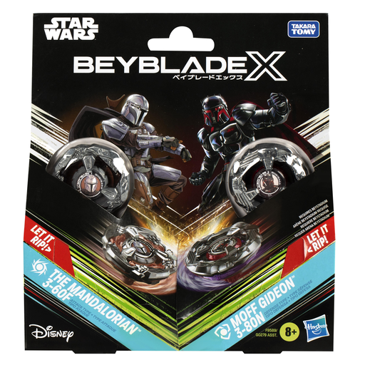 [5010996257130] HASBRO Beyblade X Star Wars Collab The Mandalorian 3-60F vs Moff Gideon 3-80N Multipack