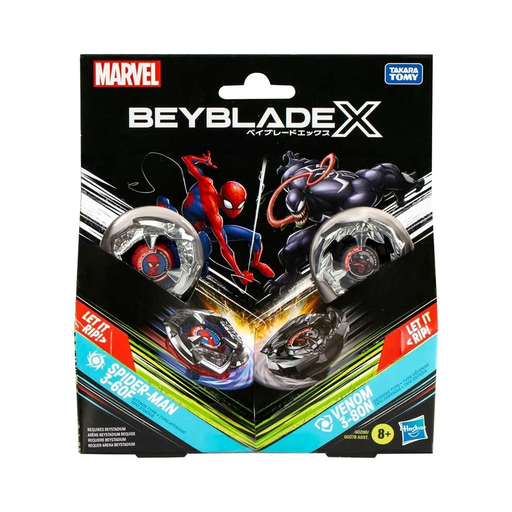 [5010996264183] HASBRO Beyblade X Marvel Collab Spider-man 3-60f Vs. Venom 3-80n, Multipack