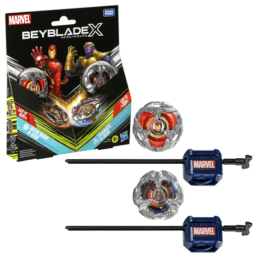 [5010996264190] HASBRO Beyblade X Marvel Collab, Iron Man 4-80b Vs. Thanos 4-60b, Multipack