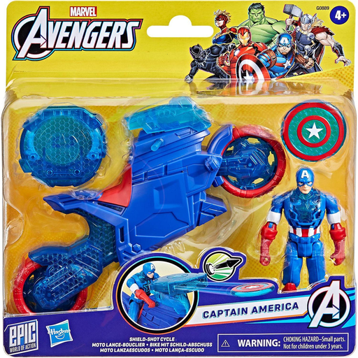 [5010996283887] HASBRO Captain America Shield-Slinging Motorcycle Marvel Avengers box