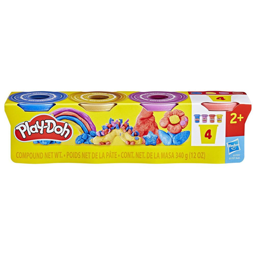 [5010996299932] PLAY-DOH Metallic Modeling Compound, pack of 4 pots
