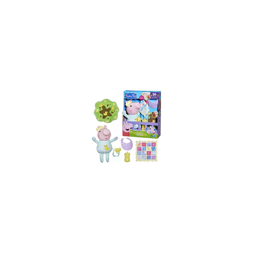 [5010996322388] HASBRO Peppa Pig Hugs 'n Snuggles Evie, interactive doll with accessories, the box