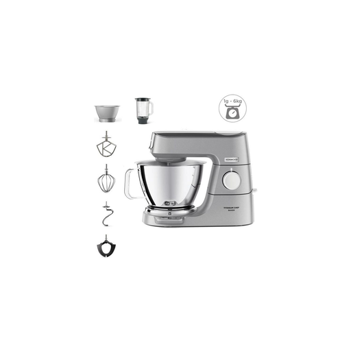 [5011423002323] KENWOOD Robot de cocina Titanium Chef Baker KVC85.124.SI con 2 boles de acero inoxidable y báscula integrada