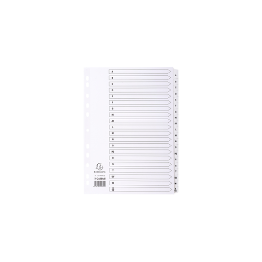 [5016196003584] EXACOMPTA White Card Index Dividers A4 20 Tabs A-Z